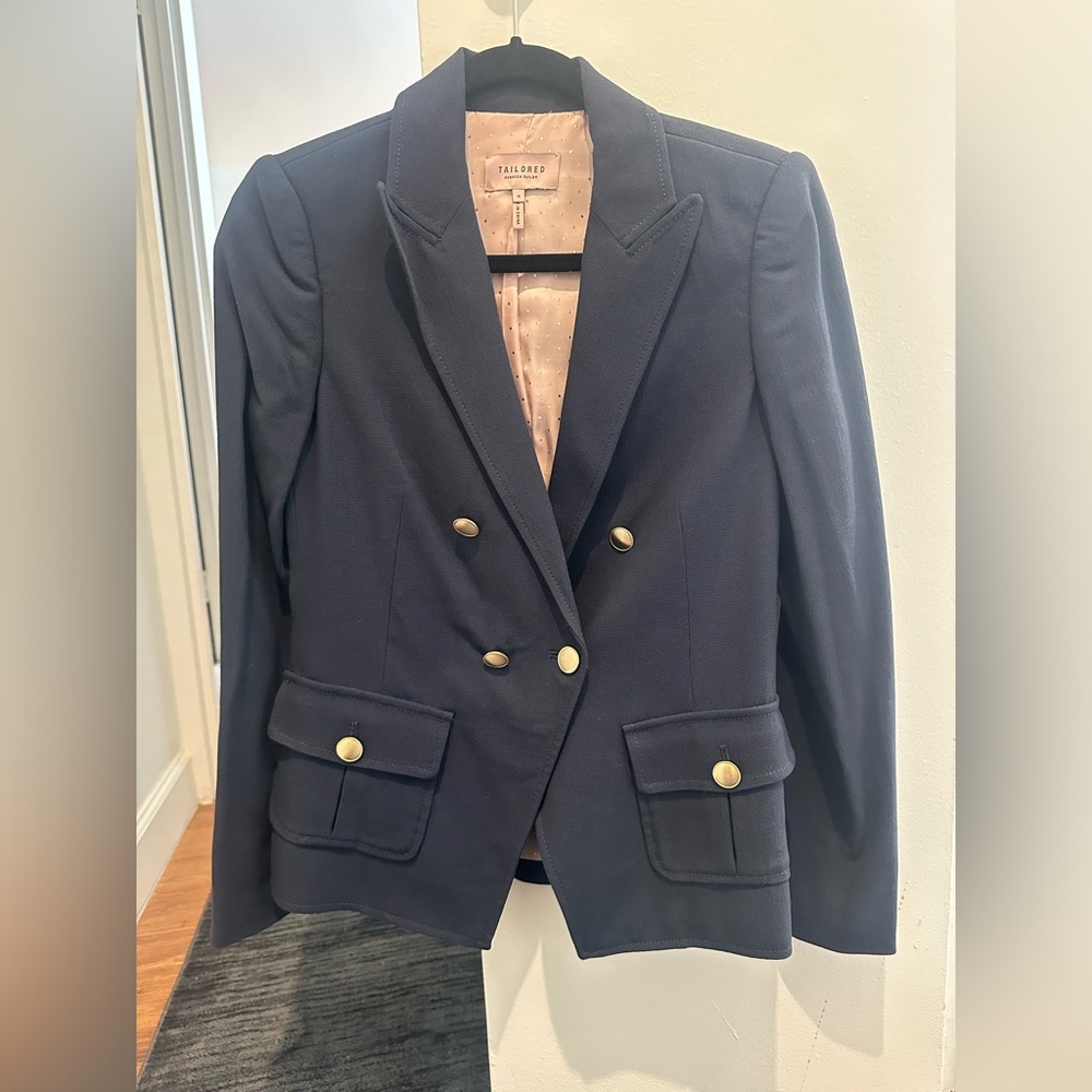 Rebecca Taylor Midnight Blazer with Gold Buttons
